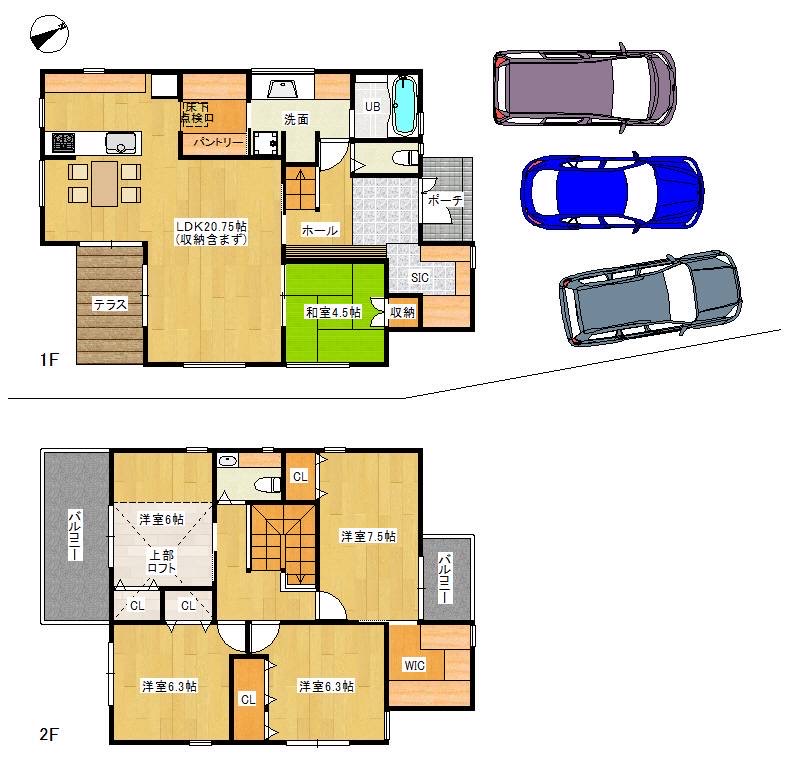 1号地　間取り図